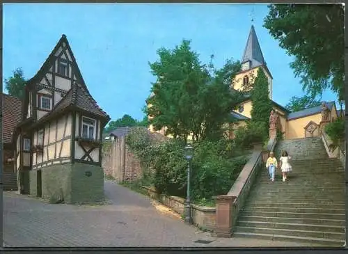 (1962) Bad Orb im Spessart / Kleinstes Haus mit Pfarrkirche St. Martin - gel. 1991