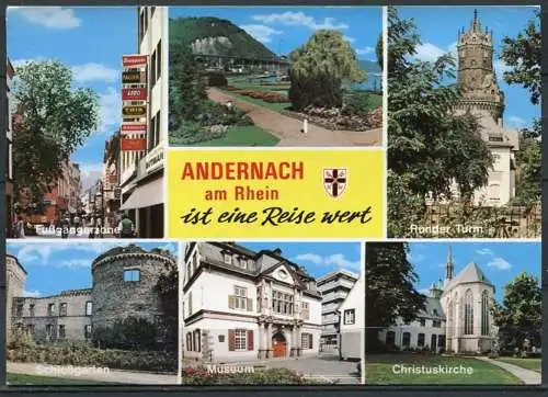 (1948) Andernach am Rhein / Mehrbildkarte m. Wappen - gel. - Andern 157   Schöning Verlag