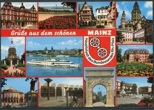 (1932) Grüße aus dem schönen Mainz / Mehrbildkarte m. Wappen - beschrieben 1986 - 65 A 7249   Holstein-Karte