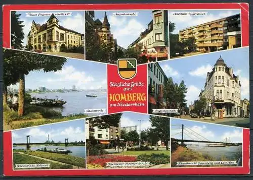 (1906) Homberg / Mehrbildkarte m. Wappen - gel. 1991 - Krapohl-Verlag, Grevenbroich