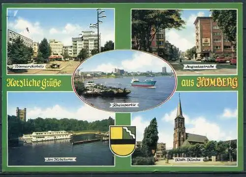 (1904) Homberg / Mehrbildkarte m. Wappen - gel. 1986 - Krapohl-Verlag, Grevenbroich