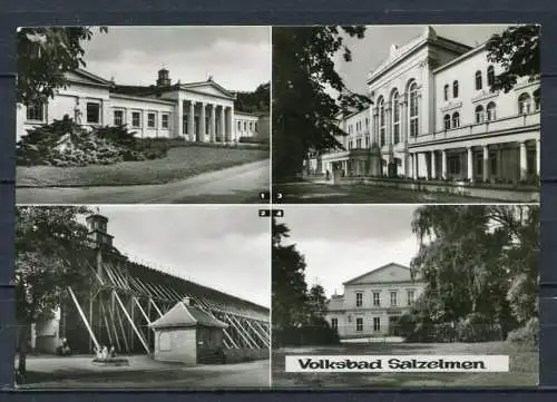 (1866) Volksbad Salzelmen / Mehrbildkarte s/w  - gel. - DDR - P 1769   9764   Heldge-Verlag, Köthen