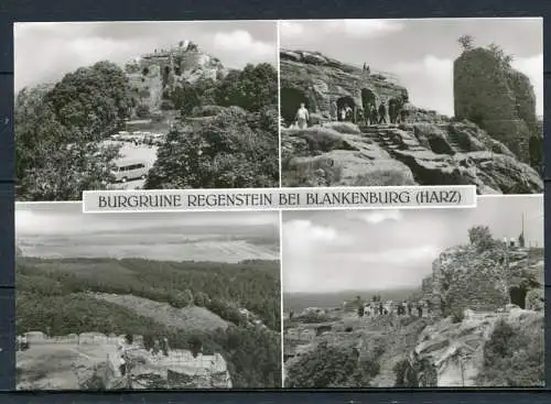 (1848) Burgruine Regenstein bei Blankenburg (Harz) / Mehrbildkarte s/w - n. gel. - DDR - Bild und Heimat