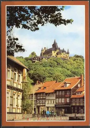 (1824) Wernigerode / Schöne Ecke mit Blick zum Feudalmuseum Schloß W. - n. gel. - DDR - Bild u. Heimat