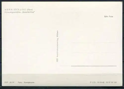 (1817) Wernigerode / Konsumgaststätte "Storchmühle" - n. gel. - DDR - Echt Foto