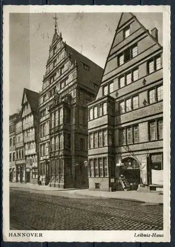 (1751) Hannover / Leibnitz-Haus - gel. 1942 - Echt Kupfer-Tiefdruck  Nr. 3544