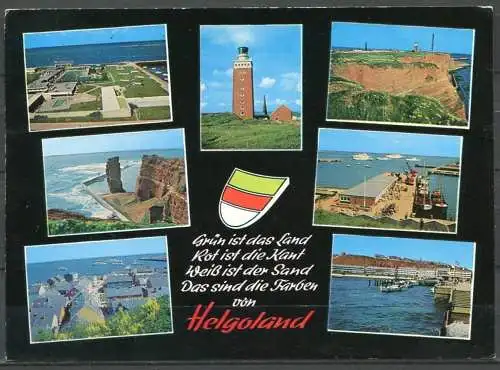 (1740) Helgoland / Mehrbildkarte m. Wappen - gel. 1986 - 124   Photo-Dienst-Helgoland  H. Höhler