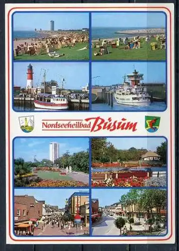 (1727) Nordseeheilbad Büsum / Mehrbildkarte m. Wappen - gel. 1992 - sa Bestell-Nr. Bü 626