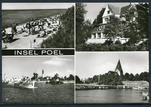 (1722) Insel Poel / Mehrbildkarte s/w - gel. 1983 - DDR - Bild und Heimat