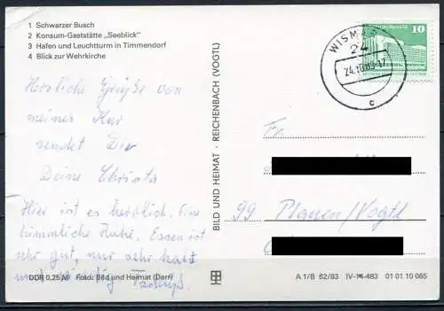 (1722) Insel Poel / Mehrbildkarte s/w - gel. 1983 - DDR - Bild und Heimat