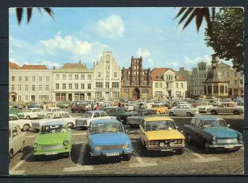 (1717) Wismar / Markt / Oldtimer - n. gel. - DDR - Bild und Heimat