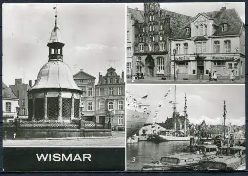 (1715) Wismar / Mehrbildkarte s/w - gel. 1987 - DDR - Bild und Heimat