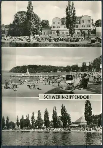 (1687) Schwerin-Zippendorf / Mehrbildkarte s/w - gel. - DDR - A 4/76   03 02 31 042 M   Planet-Verlag