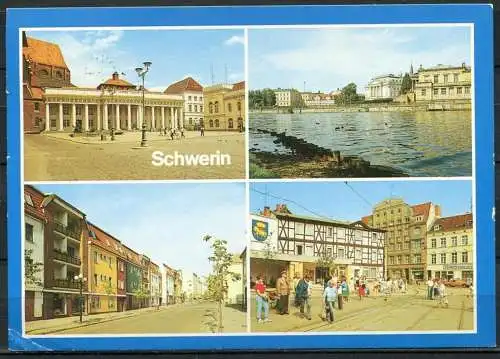 (1684) Schwerin / Mehrbildkarte - gel. - DDR - Bild und Heimat