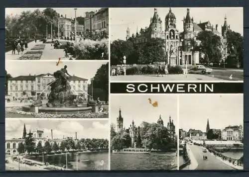 (1680) Schwerin / Mehrbildkarte s/w - gel. 1981 - DDR - Bild und Heimat