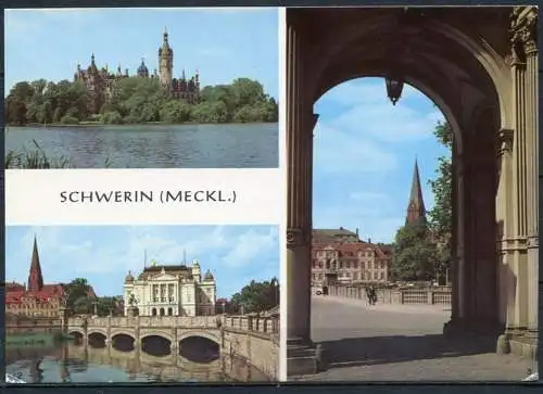 (1676) Schwerin / Mehrbildkarte - n. gel. - DDR - A4/5/11/77-280101   0801 2016   Planet-Verlag