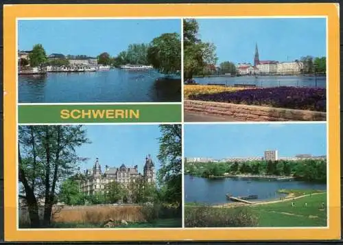 (1669) Schwerin / Mehrbildkarte - gel. - DDR - Bild und Heimat