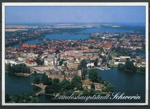 (1663) Landeshauptstadt Schwerin / Blick auf die Altstadt mit Schloß - Frankatur ohne Stempel - UP-Verlag