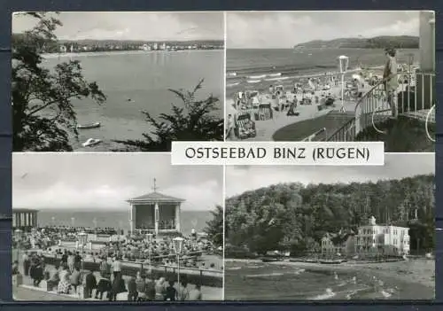 (1652) Ostseebad Binz (Rügen) / Mehrbildkarte s/w - gel. 1975 - DDR - 4/74    03 01 12 008 M   Planet-Verlag