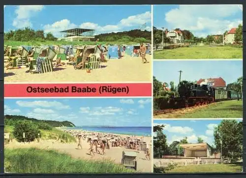 (1638) Ostseebad Baabe (Rügen) / Eisenbahn / Mehrbildkarte - n. gel. - DDR - Bild und Heimat