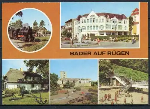 (1627) Bäder auf Rügen / Eisenbahn / Mehrbildkarte - n. gel. - DDR - Bild und Heimat