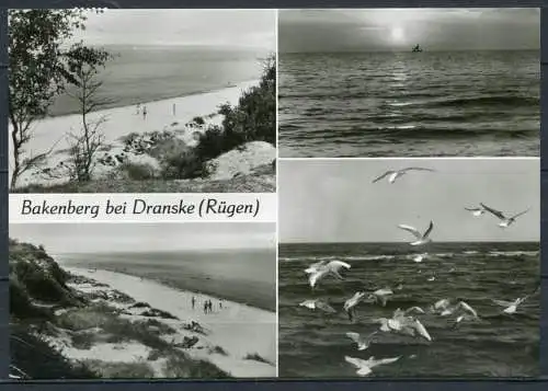 (1593) Bakenberg bei Dranske (Rügen) / Mehrbildkarte s/w - gel. - DDR