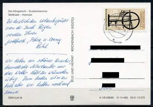 (1562) Die besten Grüße von Stubbenkammer (Rügen) / Mehrbildkarte - gel. 1986 - DDR - Bild und Heimat