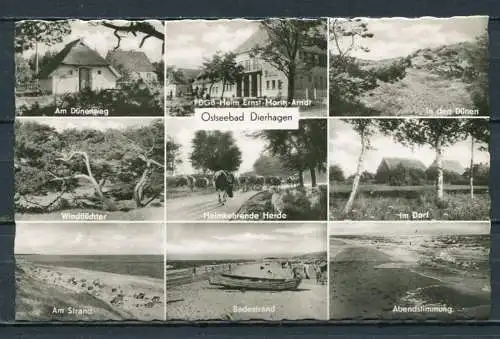 (1504) Ostseebad Dierhagen / Mehrbildkarte s/w - gel. 1961 - DDR - Echt Foto - L 24/61  DTVL