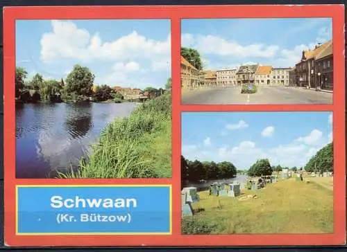 (1498) Schwaan (Kr. Bützow) / Mehrbildkarte - gel. 1983 - DDR - Bild und Heimat