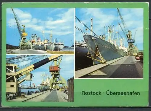 (1446) Rostock / Überseehafen / Mehrbildkarte - n. gel. - DDR - Bild und Heimat