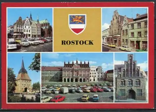 (1373) Rostock / Mehrbildkarte / Pkw - n. gel. - DDR - Bild und Heimat