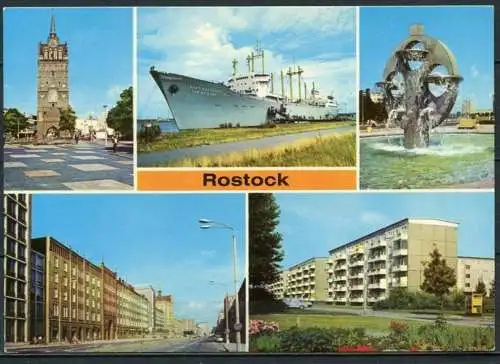 (1366) Rostock / Mehrbildkarte - n. gel. - DDR - Bild und Heimat