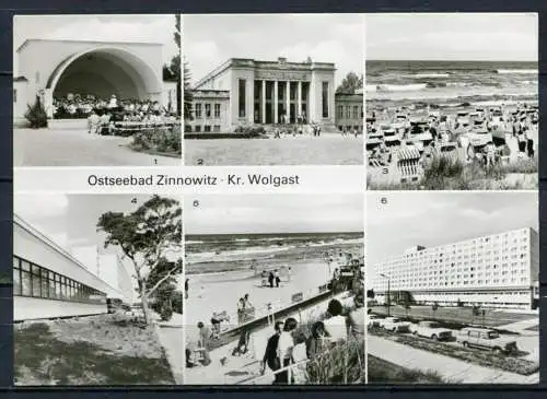 (1338) Ostseebad Zinnowitz / Mehrbildkarte s/w - gel. 1981 - DDR - Bild und Heimat