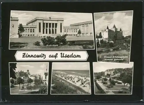 (1333) Zinnowitz auf Usedom / Mehrbildkarte s/w - gel. - DDR - G 585    B 8/63   Graphokopie HS