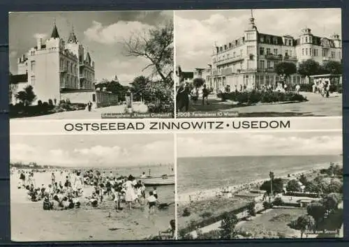 (1332) Ostseebad Zinnowitz / Mehrbildkarte s/w - gel. 1973 - DDR - Bild und Heimat