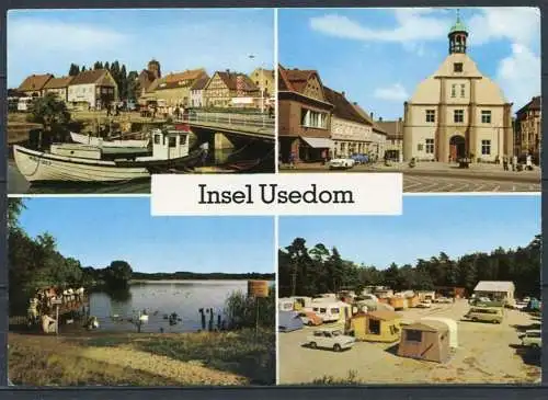 (1323) Insel Usedom / Mehrbildkarte u. a. Camping Zeltlplatz / Pkw - n. gel. - DDR - Bild und Heimat