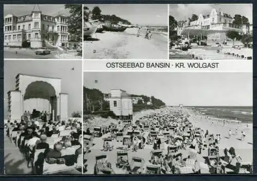 (1317) Ostseebad Bansin / Mehrbildkarte s/w - gel. 1984 - DDR - Bild und Heimat