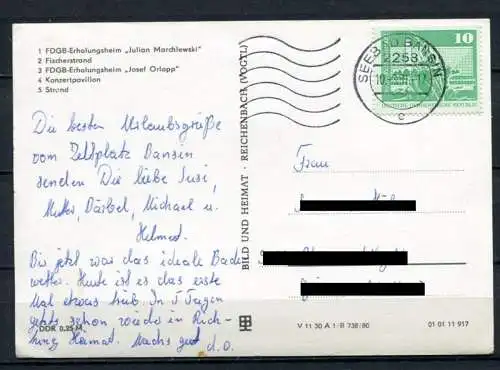 (1316) Ostseebad Bansin / Mehrbildkarte s/w - gel. 1981 - DDR - Bild und Heimat