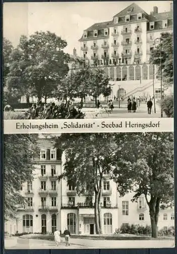 (1308) Erholungsheim "Solidartät" / Seebad Heringsdorf / Echt Foto  1456/1453  - gel. 1966 - DDR