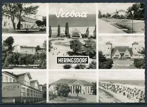 (1299) Seebad Ahlbeck / Mehrbildkarte - gel. 1962 - DDR - G 1080   B 8/61  Graphokopie HS