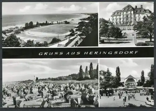 (1296) Gruss aus Heringsdorf / Mehrbildkarte s/w - gel. - DDR - Bild und Heimat