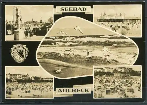 (1290) Seebad Ahlbeck / Mehrbildkarte s/w - gel. 1964 - DDR - P 6/64 Felix Setecki