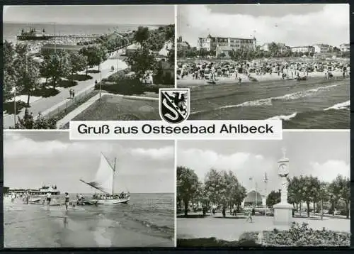 (1287) Gruß aus Ostseebad Ahlbeck / Mehrbildkarte s/w - gel. 1984 - DDR