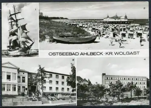 (1285) Ostseebad Ahlbeck / Mehrbildkarte s/w - gel. - DDR - Bild und Heimat
