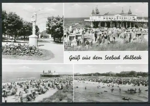 (1283) Gruß aus dem Seebad Ahlbeck / Mehrbildkarte s/w - gel .1977 - DDR