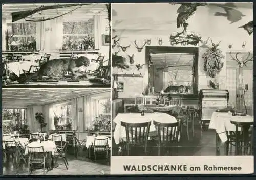 (1231) Waldschänke am Rahmersee / Mehrbildkarte s/w  / Echt Foto - n. gel. - DDR