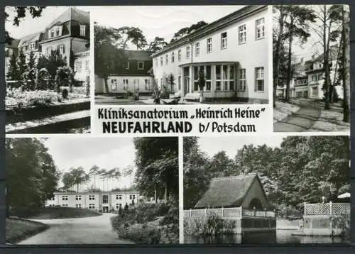 (1185) Kliniksanatorium "Heinrich Heine" / Neufahrland b/Potsdam / Mehrbildkarte s/w - gel. 1977 - DDR