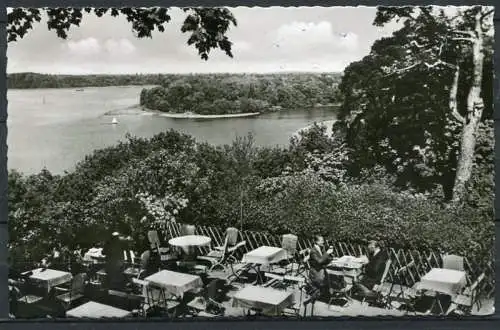 (1159) Berlin - Wannsee / Gaststätte "Blockhaus Nikolskoe"  / Blick zur Pfaueninsel - gel. 1957