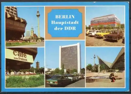 (1075) Berlin / Mehrbildkarte / Oldtimer / Cafe am Palast - n. gel. - DDR - Bild u. Heimat