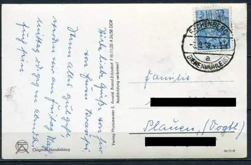 (1035) Rechenberg-Bienenmühle/Er zg. - Original Handabzug - gel. 1958 - DDR
